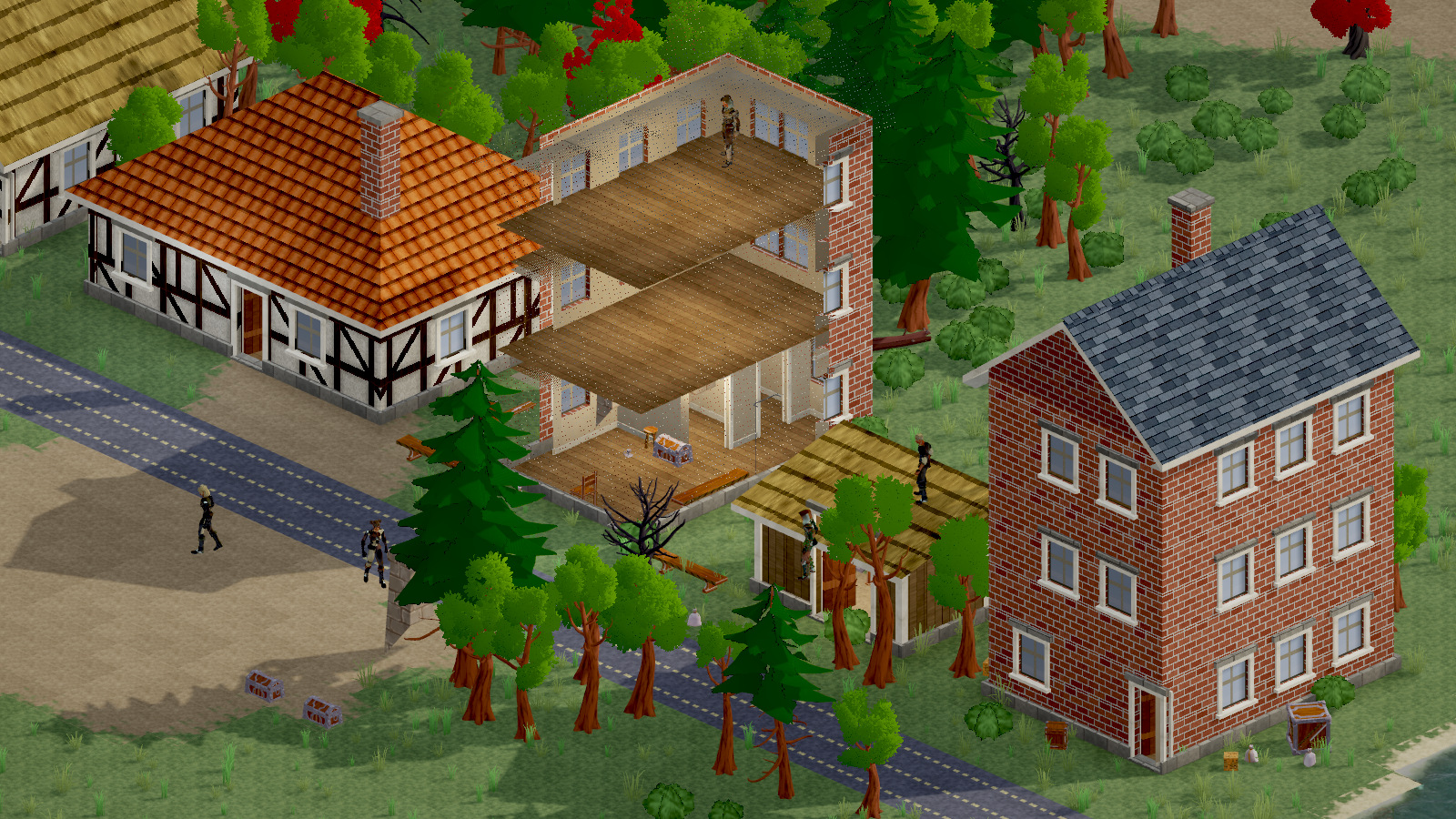House cut away by floor